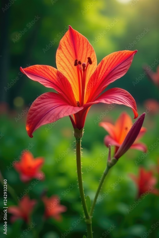 Blooming Galphimia brasiliensis in a garden with trees and flowers, wildflower, blooming plant, flowers Blooming Galphimia brasiliensis in a garden with trees and flowers, wildflower, blooming plant, flowers