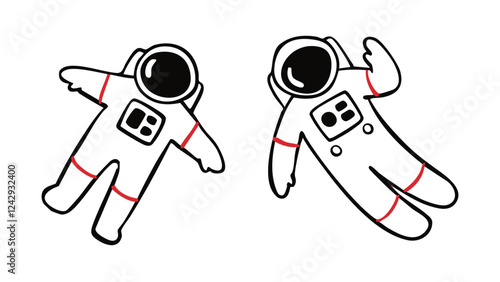 Astronaut in space suit. Vector illustration.gravity.