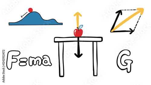 vector illustration of a set of illustration on the theme of physics education.