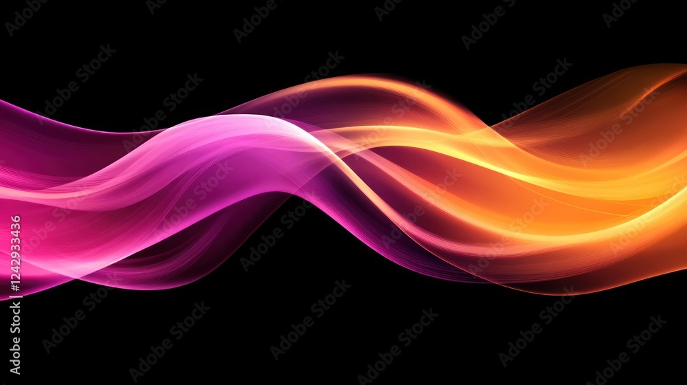 Naklejka premium Abstract Pink and Orange Wave Design