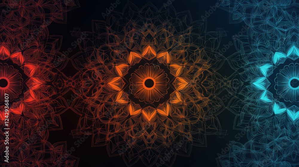 Abstract Mandala Design Featuring Intricate Floral Patterns Abstract Mandala Design Featuring Intricate Floral Patterns