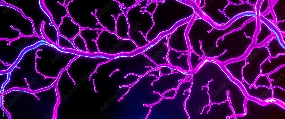 Neon branches showcasing intricate patterns emphasizes connectivity and complexity Neon branches showcasing intricate patterns emphasizes connectivity and complexity