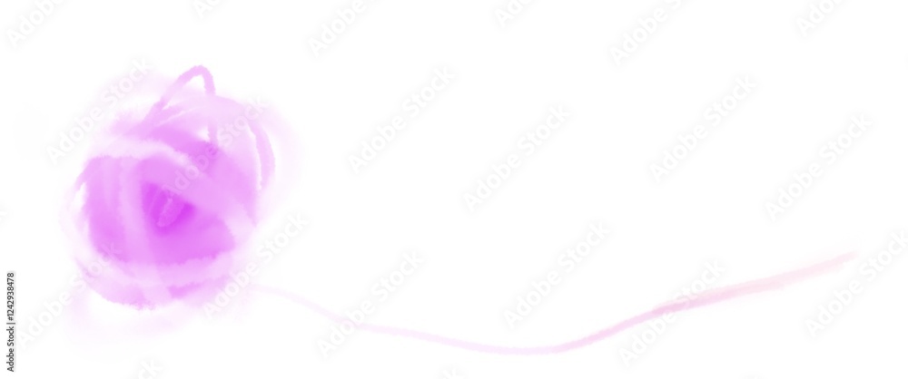 Fototapeta premium 赤紫色の糸の塊とほどけた線のあしらい背景イラスト