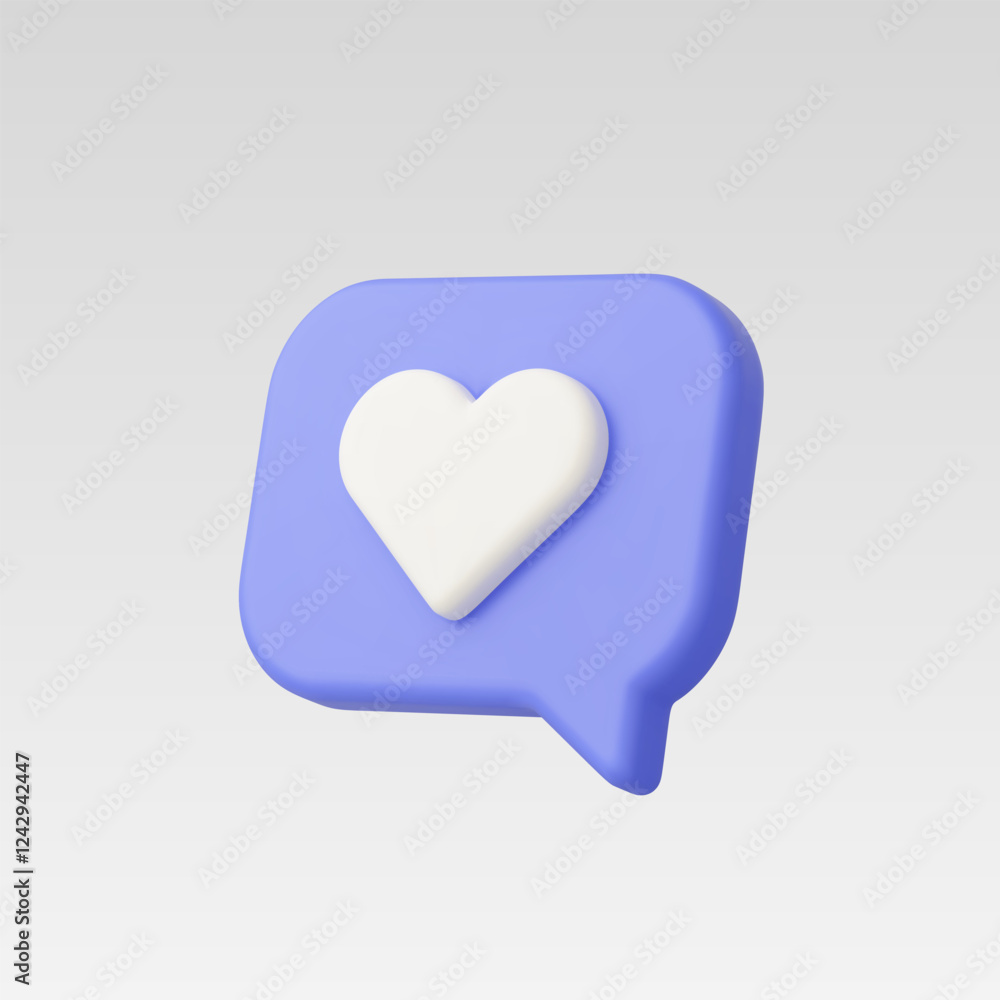 3d Realistic Like icon or Message Heart vector illustration 3d Realistic Like icon or Message Heart vector illustration