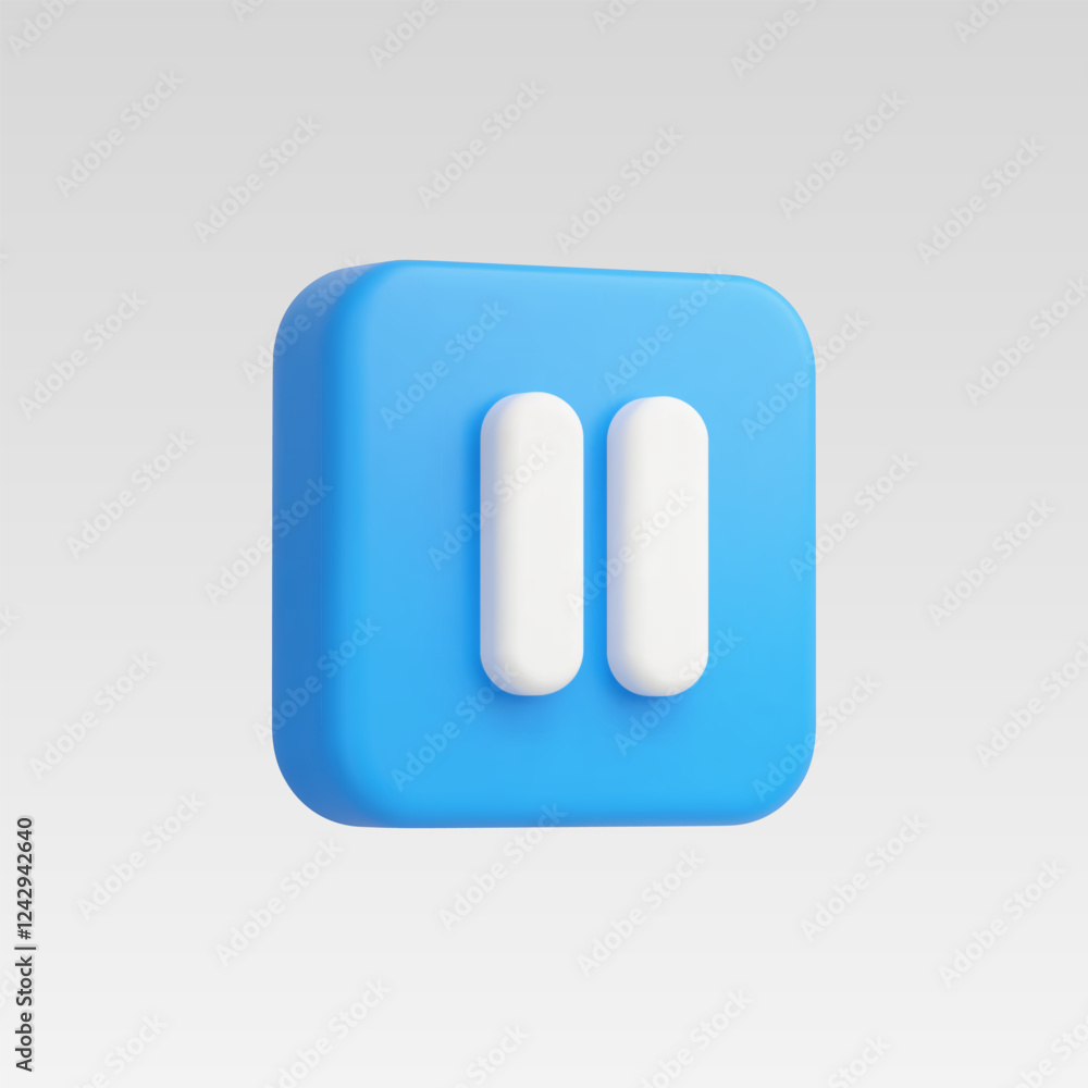 3d Realistic Pause Icon vector illustration 3d Realistic Pause Icon vector illustration