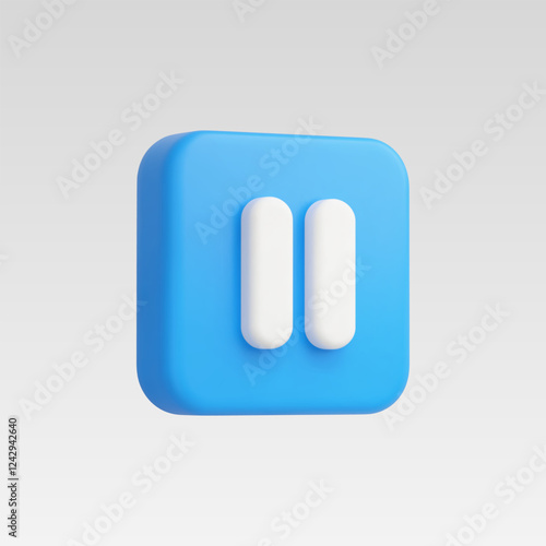 3d Realistic Pause Icon vector illustration
