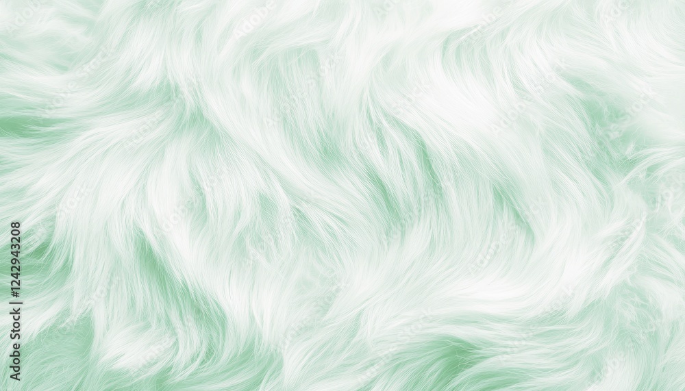 Fototapeta premium Soft Pastel Green Wavy Fur Texture Background