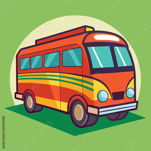 Bus Design – Cartoon Style Vector Illustration