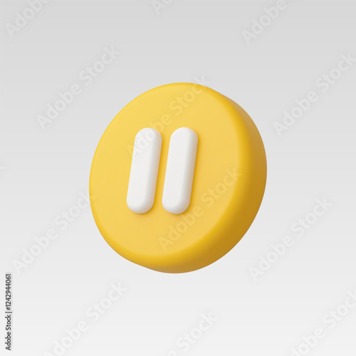 3d Realistic Pause Icon vector illustration