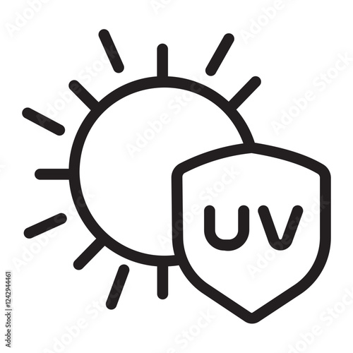 UV protection line icon