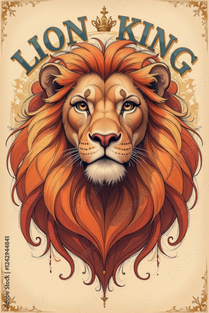 Obraz premium Ai il Re Leone logo t shirt 02