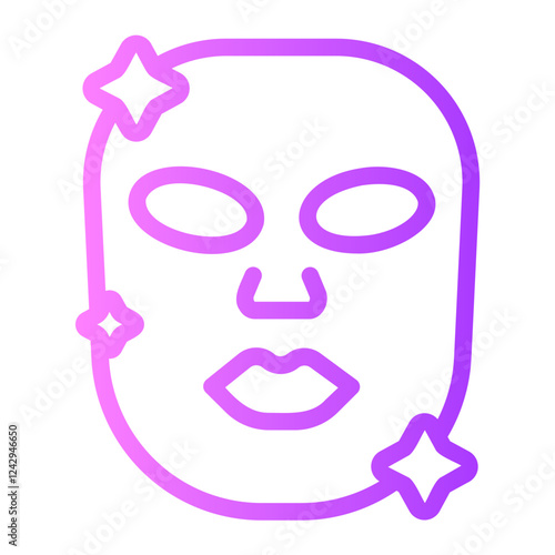 facial mask gradient icon