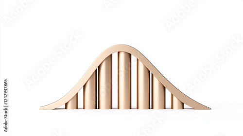 Gold Metallic 3D Normal Distribution Curve photo