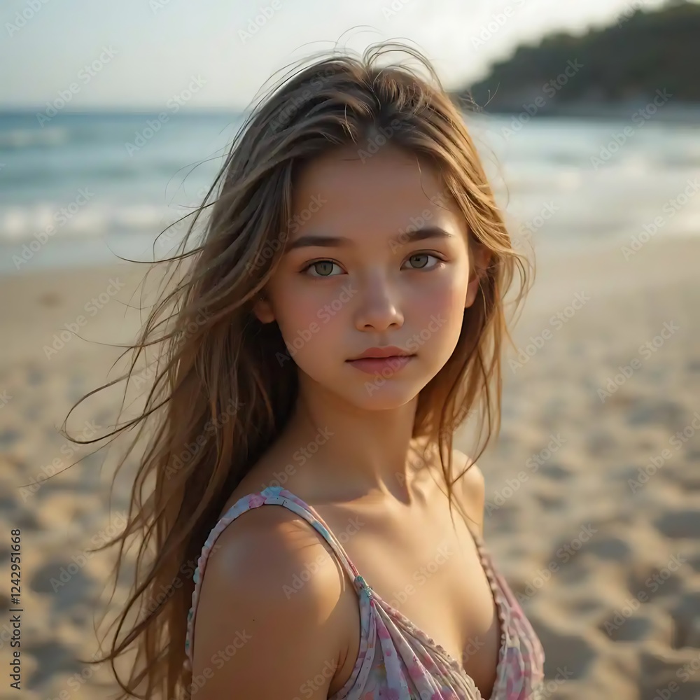 Beautiful Girl on Beach Summer Portrait Photography Beautiful Girl on Beach Summer Portrait Photography