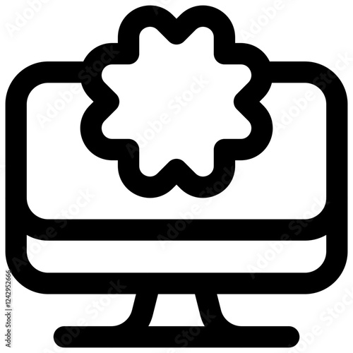 Adware. Editable stroke vector icon.