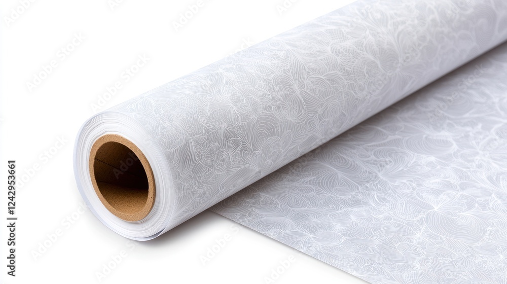 White Paper Roll with Subtle Grey Pattern White Paper Roll with Subtle Grey Pattern