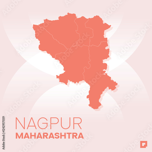 Nagpur vector map, Vector map of Nagpur, editable eps, AI files, Vector illustration of Nagpur vector map