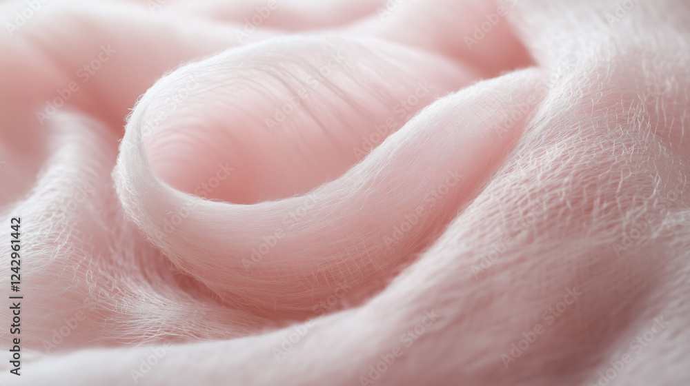 Delicate Pink Alpaca Fabric with Soft Texture, White Background, Generative AI Delicate Pink Alpaca Fabric with Soft Texture, White Background, Generative AI