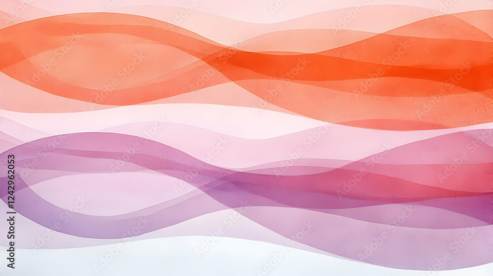 Fototapeta premium Soft Waves in Warm Colors with Gradient Transitions