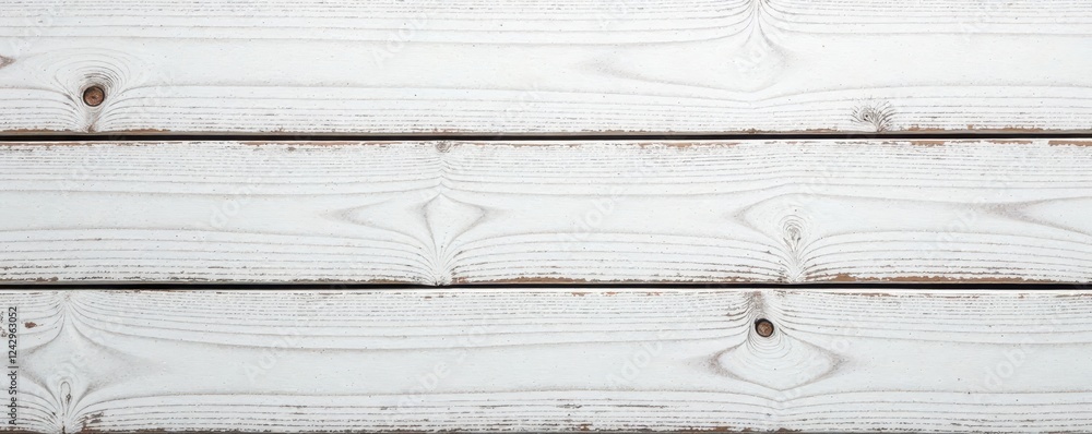 Fototapeta premium Distressed white and grey wood planks, empty space, wallpaper, empty