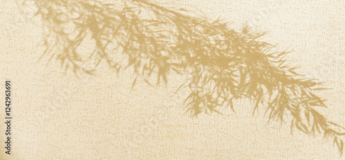 Light and shadow sunset, floral pattern. Vintage textile background. Abstract backdrop with crossed lines shadows. Wabi sabi style aestetics.