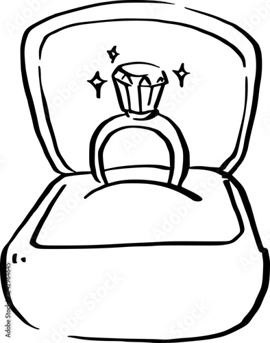 Wedding Ring hand drawn illustration.