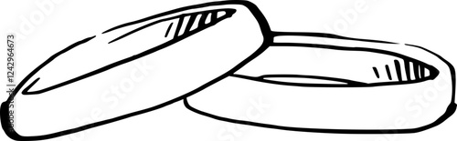 Wedding Ring hand drawn illustration.