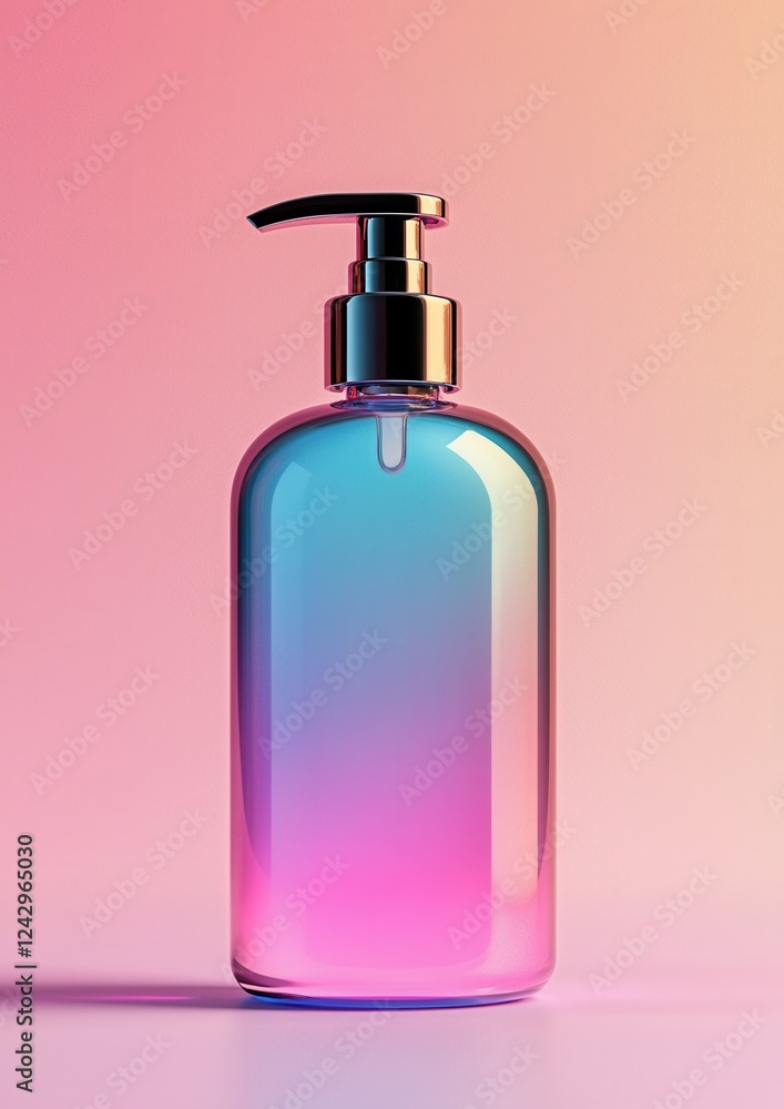 3d rendering of a bottle of liquid soap. the bottle is made of glass and has a pump dispenser on top. 3d rendering of a bottle of liquid soap. the bottle is made of glass and has a pump dispenser on top.