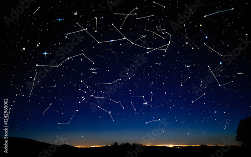 Clear night sky with visible constellations