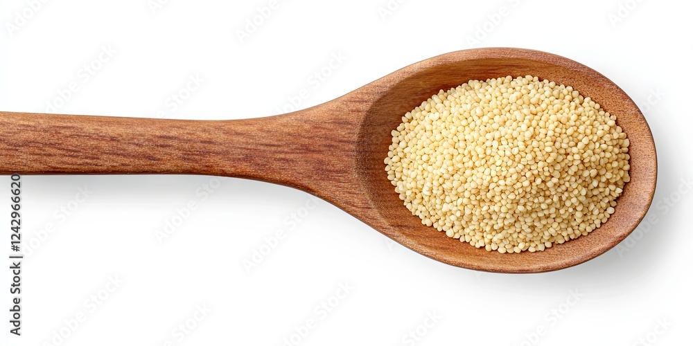 Amaranth Grain in Wooden Spoon - Close Up Food Photography Amaranth Grain in Wooden Spoon - Close Up Food Photography
