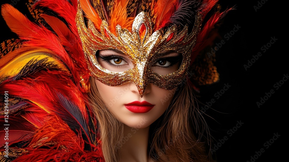 Vibrant mask showcasing artistic beauty. Vibrant mask showcasing artistic beauty.
