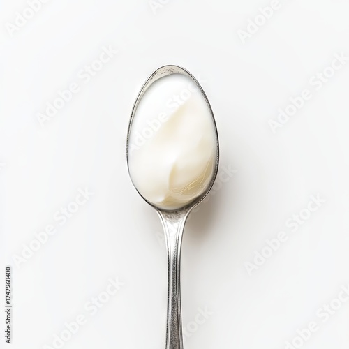 Spoonful of Creamy Yogurt - Fresh Dairy Product