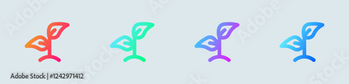 Seed line icon in gradient colors. Eco signs vector illustration.