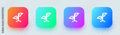Seed line icon in square gradient colors. Eco signs vector illustration.