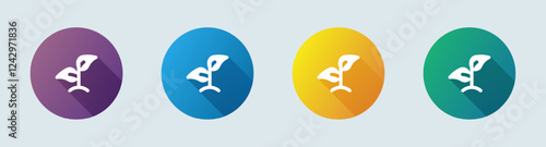 Seed solid icon in flat design style. Eco signs vector illustration.