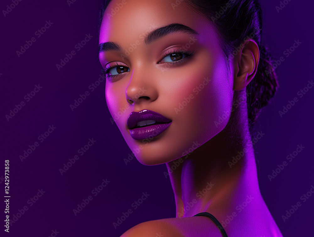 beautiful fashion portrait with purple make up beautiful fashion portrait with purple make up