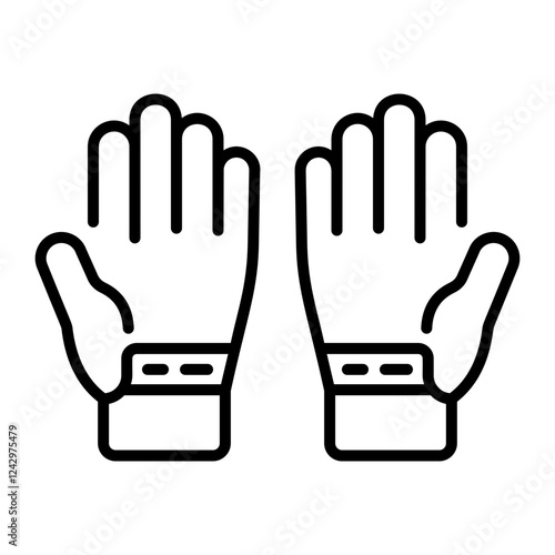 Hand gloves icon in linear style 