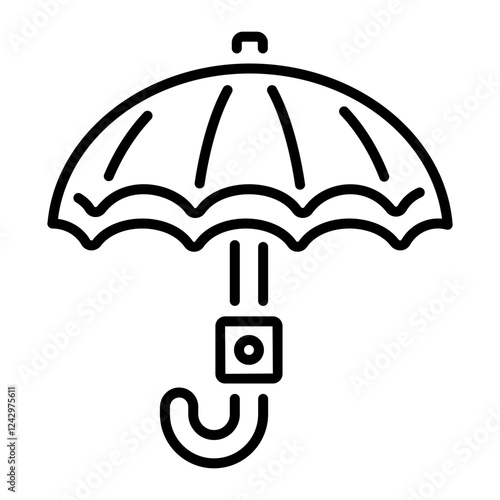 A lien style icon of an umbrella 