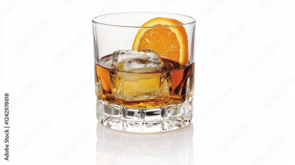 A classic cocktail drink isolated on a pristine white background A classic cocktail drink isolated on a pristine white background