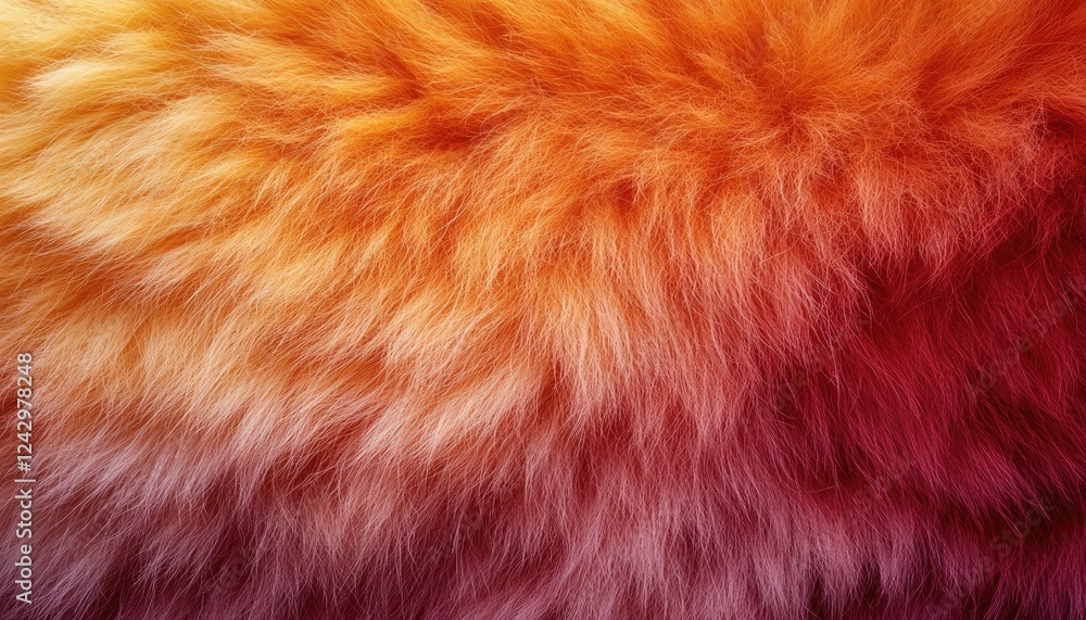 Fototapeta premium Orange and Red Fur Texture Gradient Background