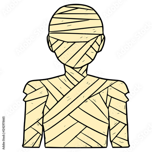 mummy man illustration hand drawn isolated vector