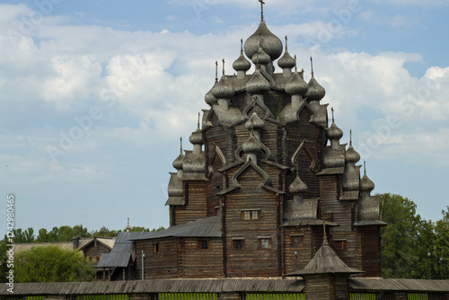 Wallpaper Mural Historical wooden church made of logs in Bogoslovka Torontodigital.ca