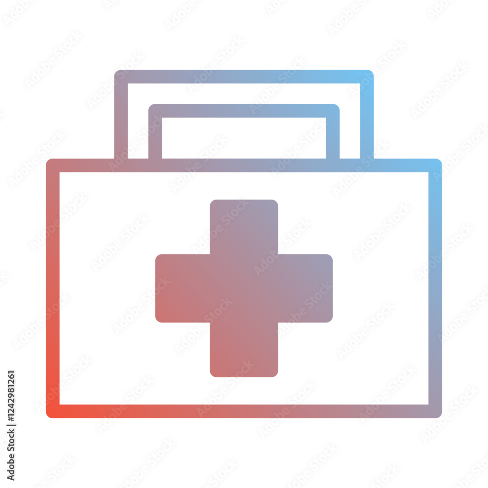 Modern First Aid Kit Icon with Gradient Design Modern First Aid Kit Icon with Gradient Design