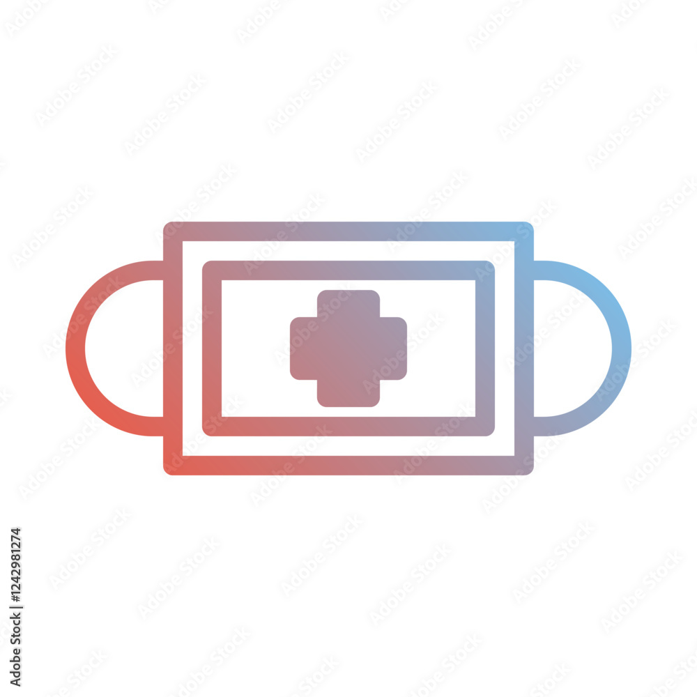 Medical Mask Icon with Cross Symbol, Vector Design Medical Mask Icon with Cross Symbol, Vector Design