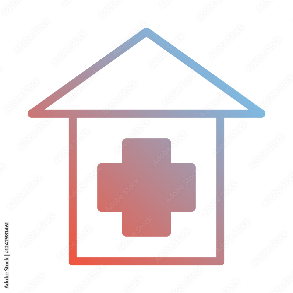 Modern Medical Clinic Icon Gradient Design Modern Medical Clinic Icon Gradient Design