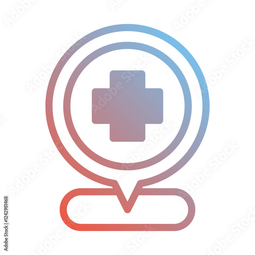 Medical Cross Location Symbol Gradient Icon
