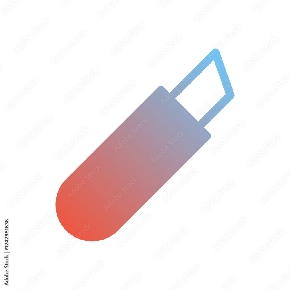 Stationery Cutter Tool Flat Design Illustration Stationery Cutter Tool Flat Design Illustration