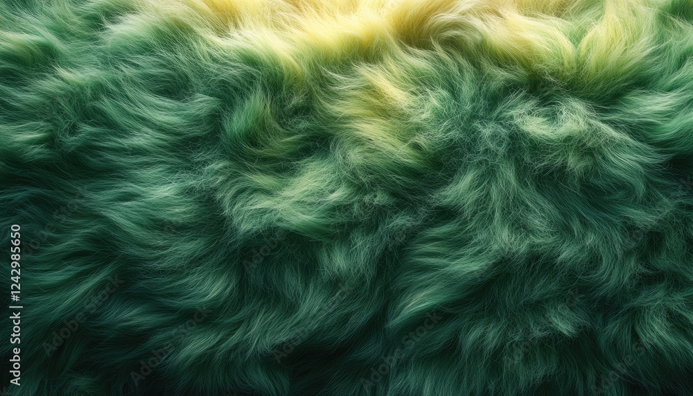 Fototapeta premium Abstract Green and Yellow Fur Texture Background