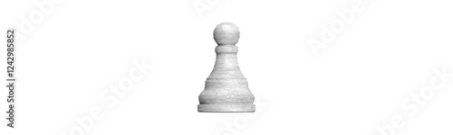 chess pawn piece isolated halftone dots texture bitmap retro vintage pop art style collage element for mixed media modern crazy design in white background