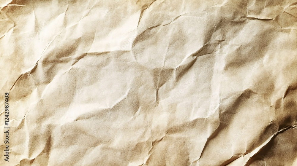 Closeup of a crumpled brown paper bag creating a textured background Closeup of a crumpled brown paper bag creating a textured background